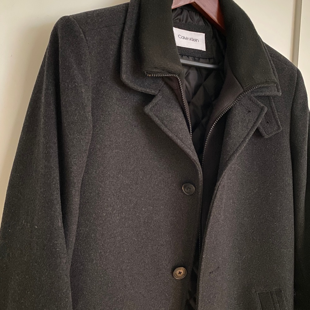 Calvin Klein Men’s Wool Winter Peacoat, Size 40 Regular